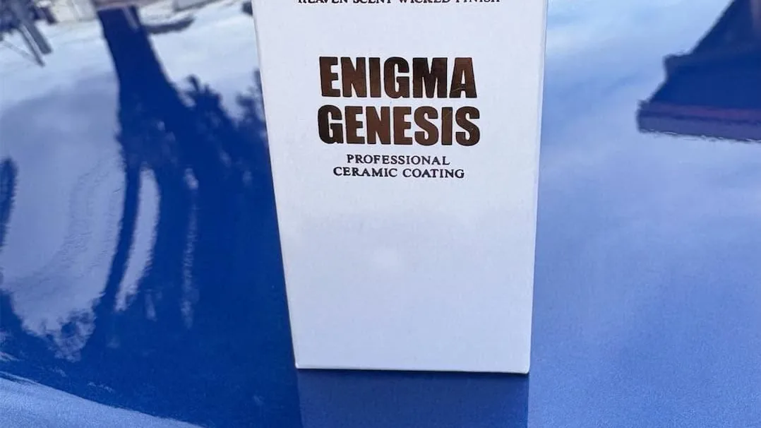 Angelwax Enigma Genesis professional ceramic coating on a blue bonnet at DJM Detailing, Bendigo