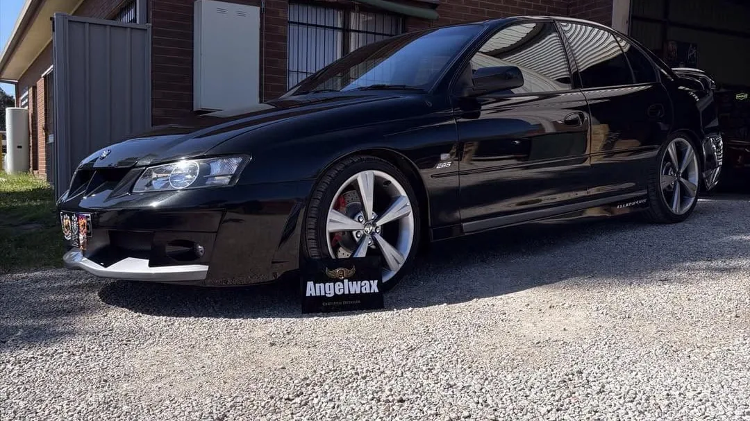 Black Holden Commodore detailed and ready to photograph for sale