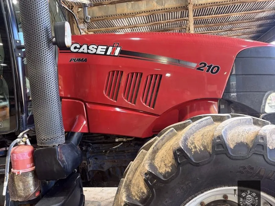 Case IH Puma tractor front wheel before washing